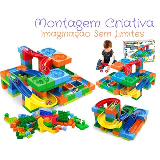 Pista De Bolinhas De Gude Blocos De Montar 128 Pçs Labirinto | Shopee ...