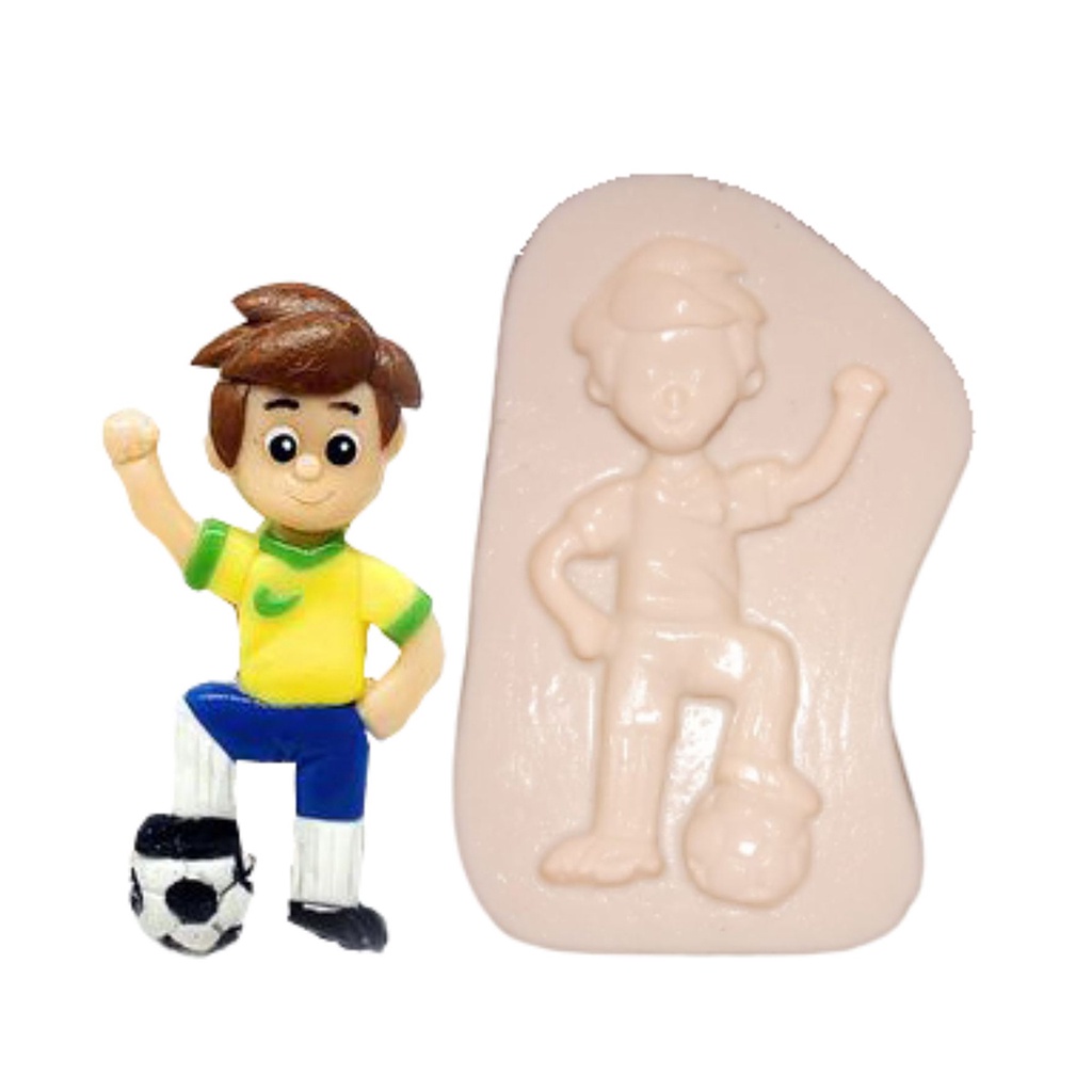 Molde de silicone  Jogador Futebol, Biscuit, Resina, Pastas e etc... cod-O 31 em Oferta na Shopee
