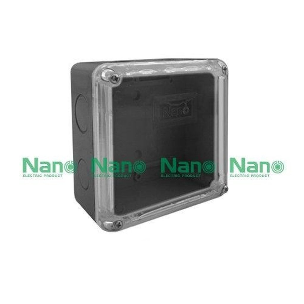 รูปสินค้า NANO Electric® NANO-202CB กล่องกันน้ำพลาสติก ฝาใส ขนาด W109.50xH109.50xD59.80 mm (JUNCTION BOX IP65) สีดำ