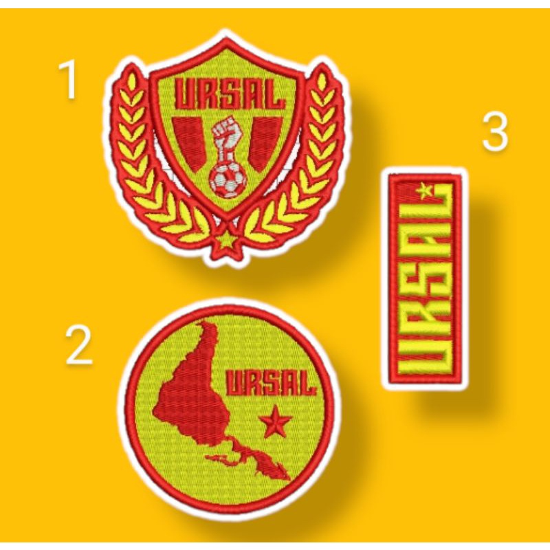 Patch Aplique Bordado Termocolante temático Copa do Mundo Ursal comunismo