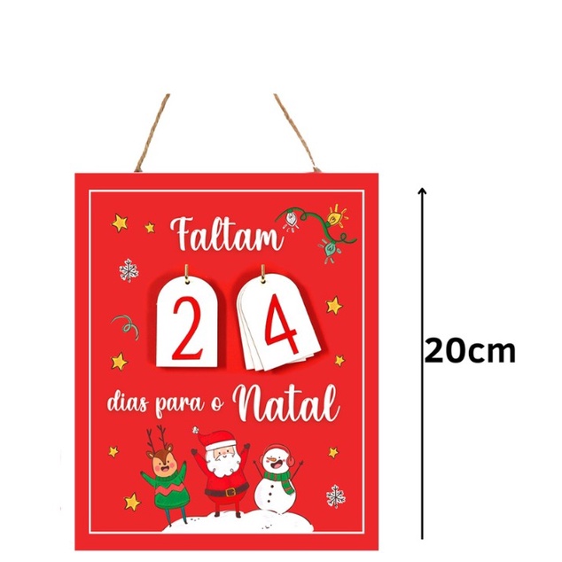 Placa Natal Contagem Regressiva Madeira Master Christmas | Shopee Brasil