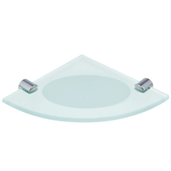 Saboneteira Vidro 1515cm 15x15  com Suporte para banheiro Prateleira de Vidro Canto Redonda Saboneteira