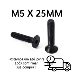 Parafuso Cabeça Chata Allen M5 X 25mm Oxidado Preto