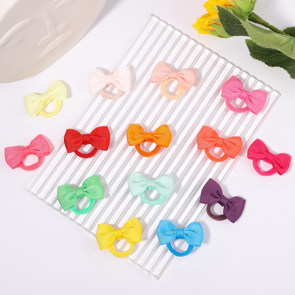 Atacado 1 Pcs Mini Cute Ribbon Bows Hair Band para Crianças Meninas Doce Colorido Nylon Elastic Headband Headwear Acessórios de cabelo