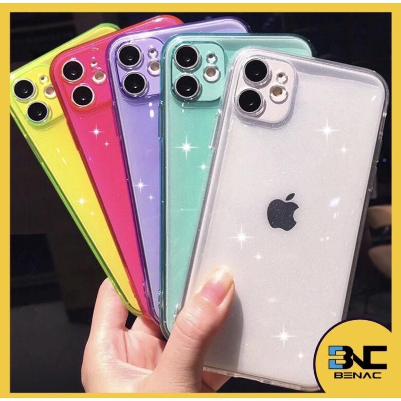 Capa Capinha Case neon com glitter brilho para iphone 7G 8G 7PLUS 8PLUS XR 12 12PRO MAX 13 13PRO MAX 13 PRO