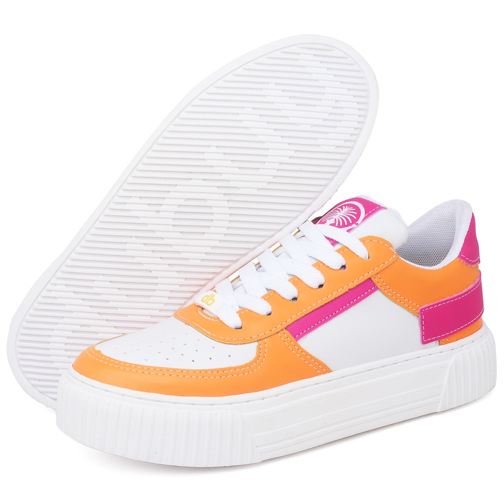 Detalhes do Tenis Sneaker Dubuy Feminino Flatform Laranja 031FG