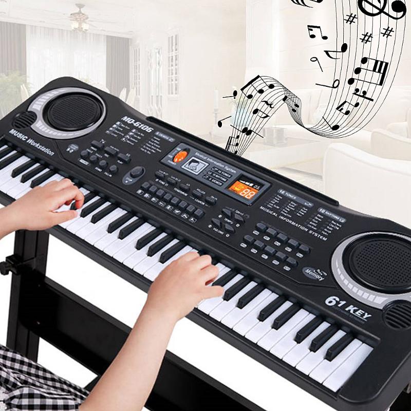 61 Teclas Música Digital Profissional Eletrônico Teclado Musical Elétrico Piano Com Microfonefone Para Crianças Enjoyrelax