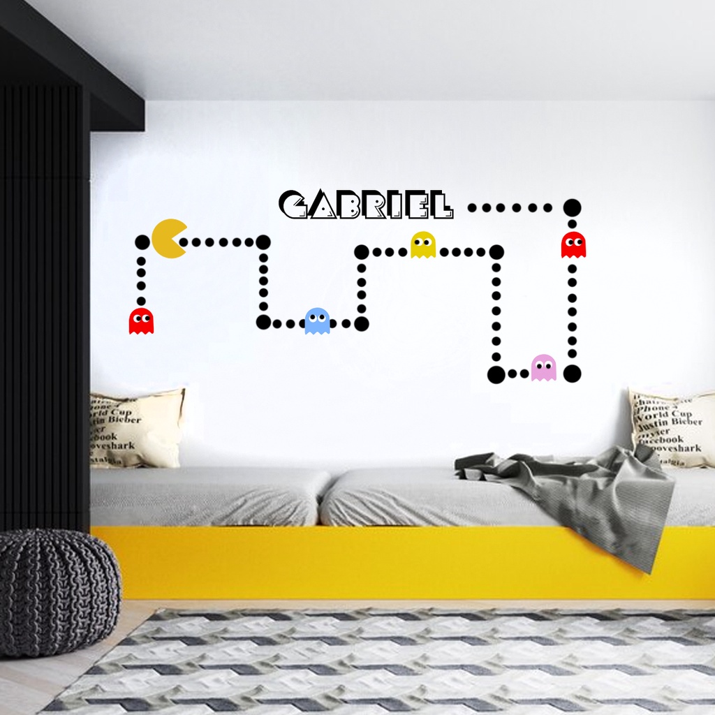 Adesivo de parede pac man - game - jogo - vídeo game