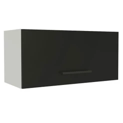 Armário de Cozinha Aéreo de Cozinha 70 cm 1 Porta Basculante Branco/Preto Agata Madesa