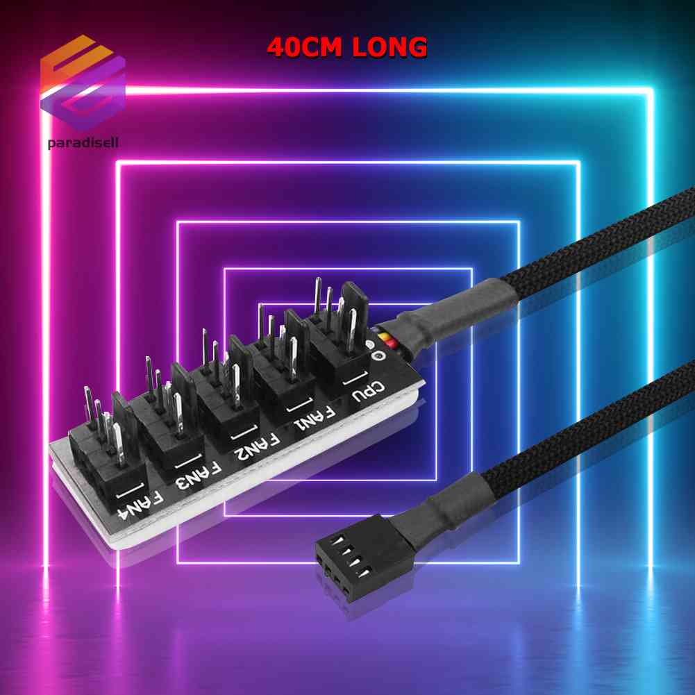 1 To 5 4 Pin PWM CPU Cooler Fan PC Case Cooling Fan Sleeved Power Cable 