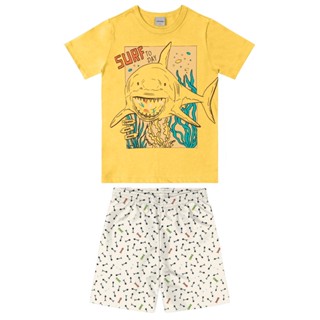 Conjunto Infantil Masculino Tubarão Rovitex Amarelo