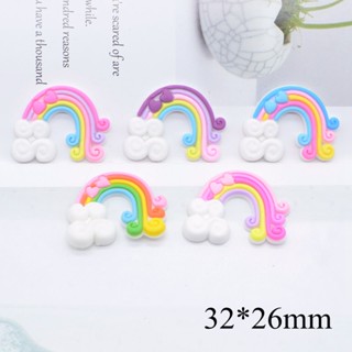 10Pcs Arco-Íris Flatback Appliqued Decor Patches DIY Scrapbooking Acessórios