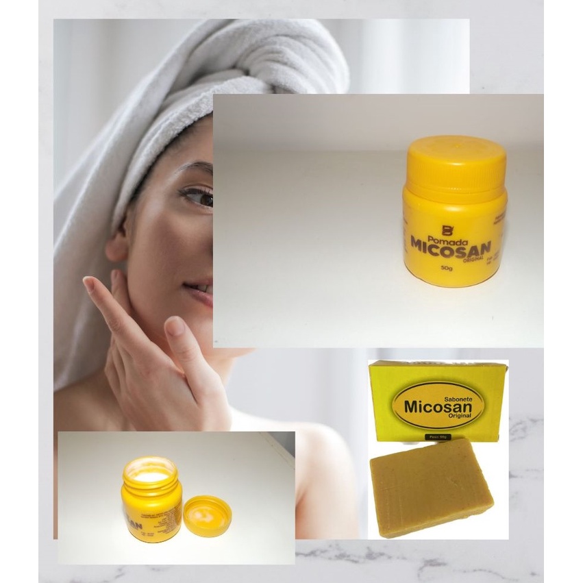 Pomada Micosan Micoses+ sabonete barra em Geral 50g original-2 itens