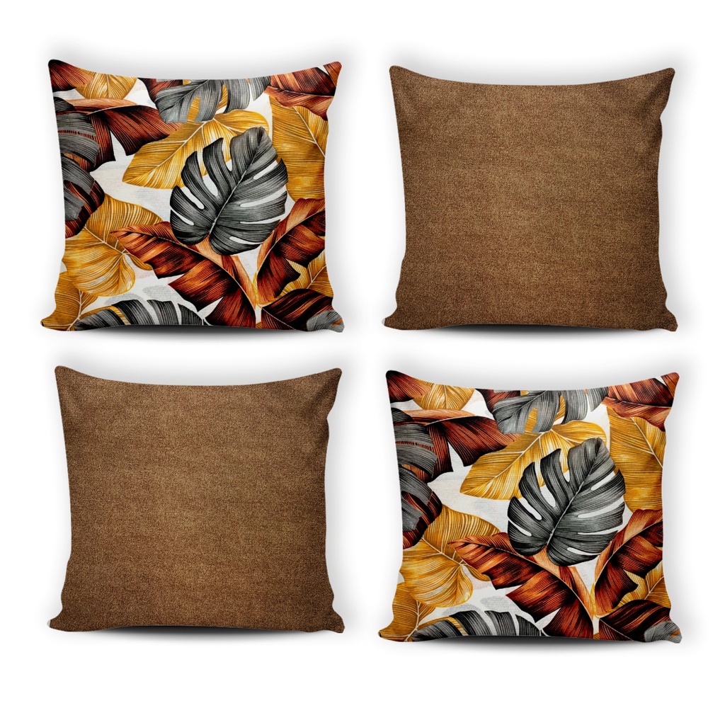 Kit 04 Capa Almofadas 45x45 Ziper Gorgurinho Decorativas