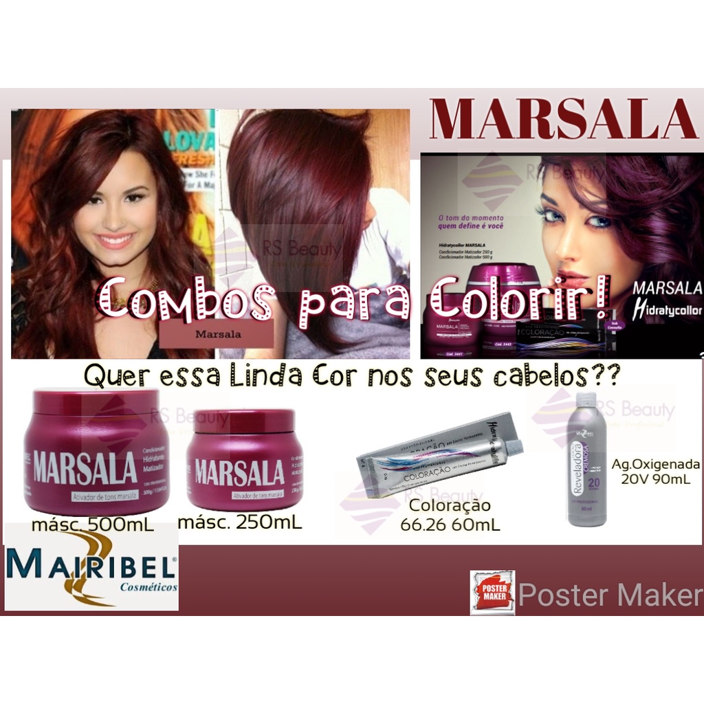 MAIRIBEL MASCARA MATIZADORA MARSALA - VINHO MARSALA