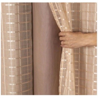 Cortina Blackout PVC Com Tecido voil xadrez 1 parte 1,40 × 1,70 / 2,00 X 1,40 PROMOÇÃO INPERDIVEL em Oferta na Shopee