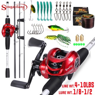 { Max Drag 10KG } Sougayilang Novo Conjunto 4 Seções 1.98M With EVA Handle Com Carretel De Isca 7.2 : 1 Relação Engrenagem Pesca Mão Esquerda/Direita Para Ao Ar Livre Linha