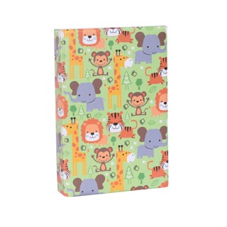 Álbum fotográfico para 100 fotos 15x21 SAFARI VERDE Bebê Selva Newborn Animais