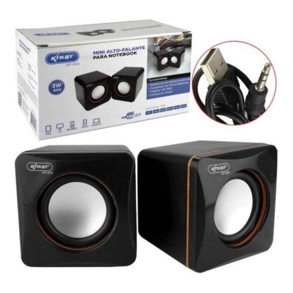 Caixa De Som Mini Alto-falante Para Notebook E Computador Knup kp600