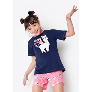 Pijama Manga Curta Menina Algodão Lhama Secret - Puket