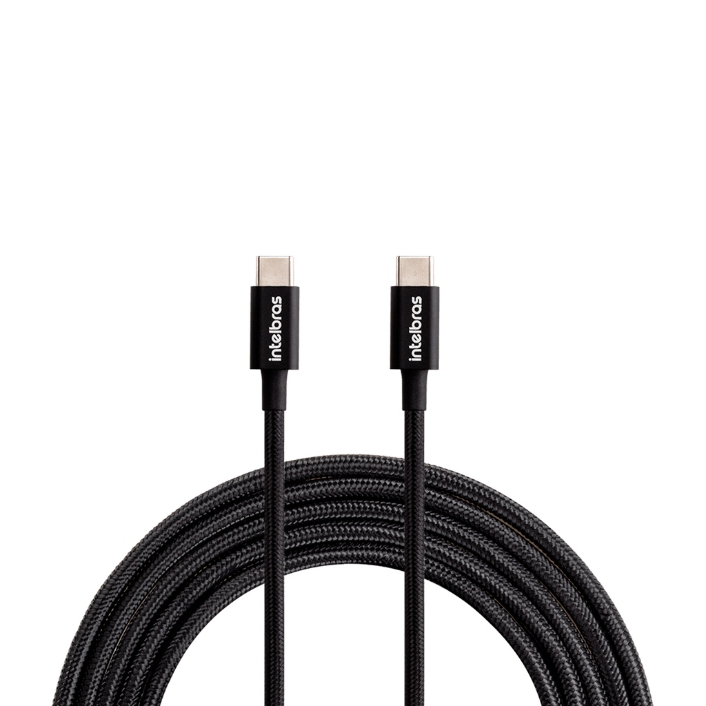Cabo USB-C - USB-C 1,5m Nylon Preto Intelbras EUCC 15NP em Oferta na Shopee