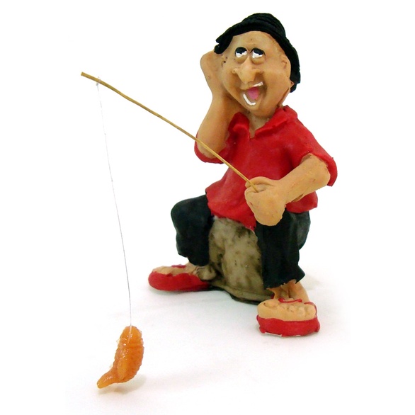 Pescador Mentiroso Enfeite Aquário Jardim Fonte Decoração Resina em Oferta na Shopee