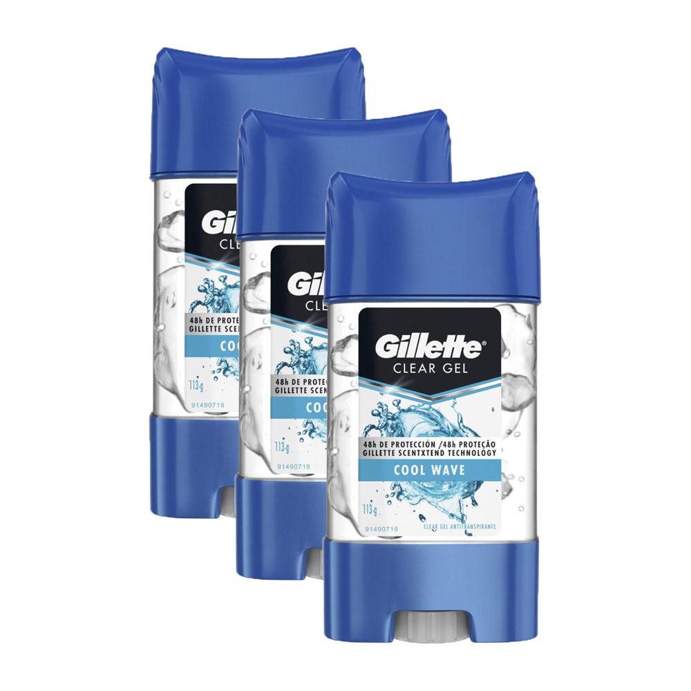 Kit 3 Geis Antitranspirante Gillette Cool Wave 113g em Oferta na Shopee