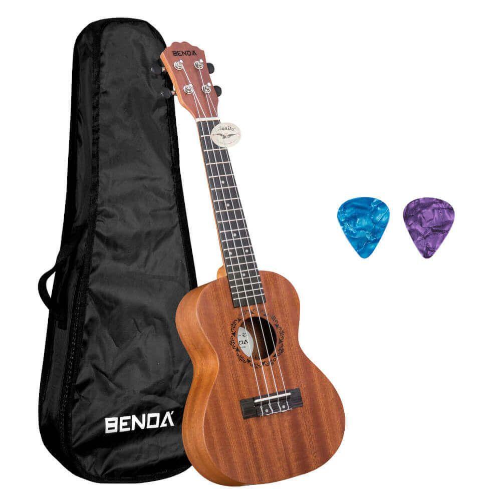 Ukulele Acústico Benoá 4 Cordas Tamanho 23 UK-23S Com Capa em Oferta na Shopee