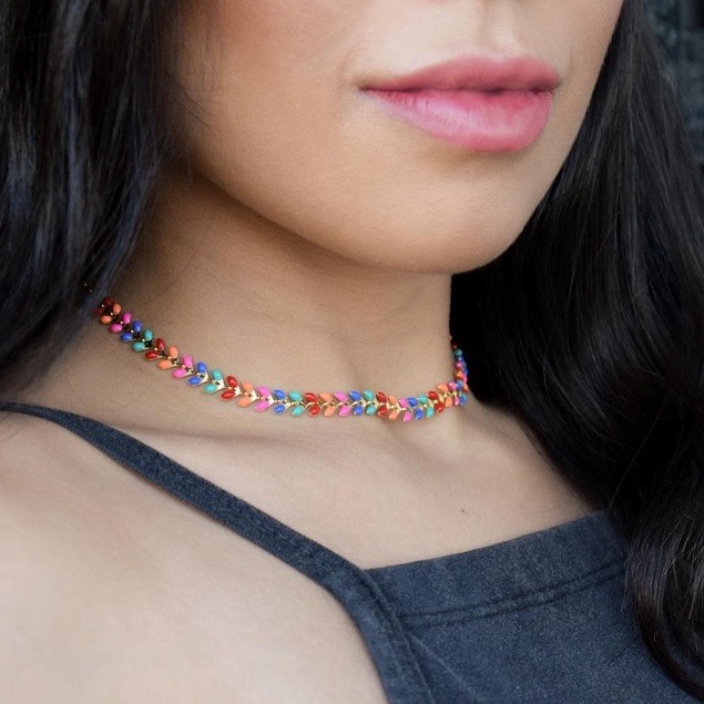Colar Choker Escama De Peixe Folheado A Ouro 18k E Banhada A Prata 925