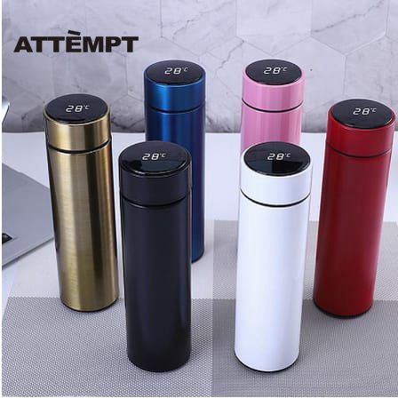 Garrafa Térmica Em Aço Inox Com Termômetro Digital 500ml Led