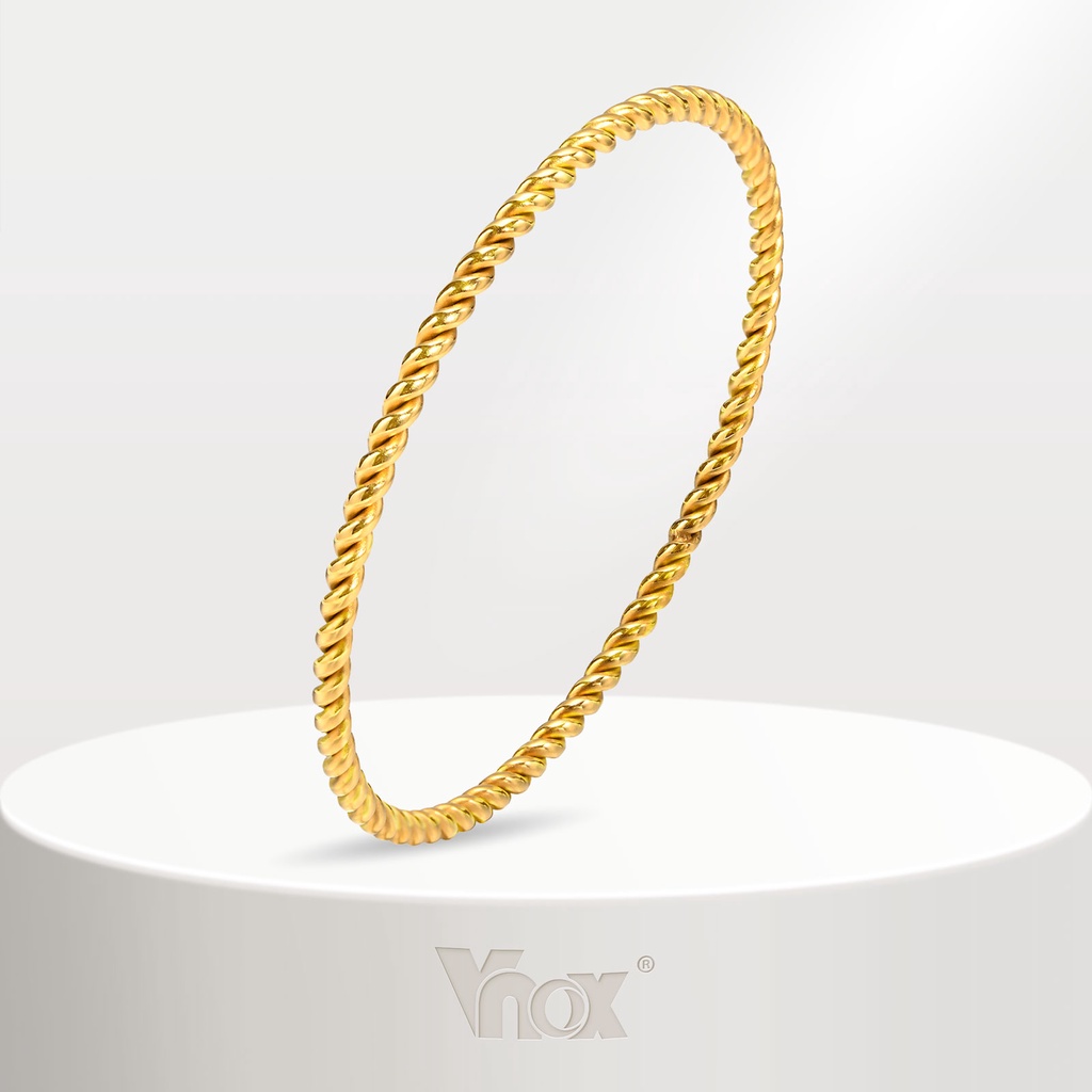 Vnox 3MM Pulseira Torcida Para Mulheres , Hipoalergênica De Aço Inoxidável Bangle