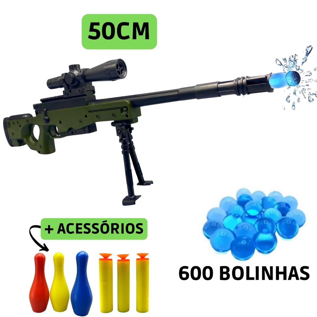 Rifle Sniper Grande 50cm de Brinquedo Lança Bolinha de Gel - Escorrega ...