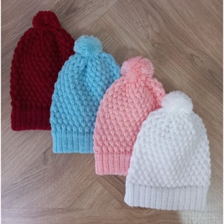 Kit 4 Toucas Bebê Tricô Cores Variadas Menino e Menina