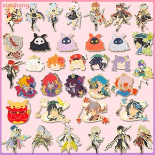Anime Genshin Impactos Esmalte Pin Crachás Jogo Personagens Xiao Zhongli Klee Hutao Ganyu Lapela Broches Alfinetes Joias Acessórios Presente