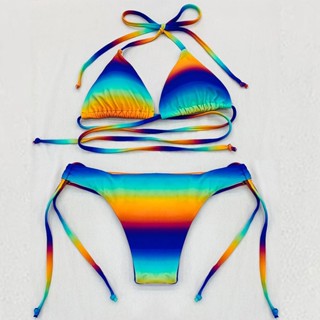 Biquíni Cortininha Amarrações Transpassado Frontal Com Bojo Removível Estampa Tropical Tie Dye em Oferta na Shopee
