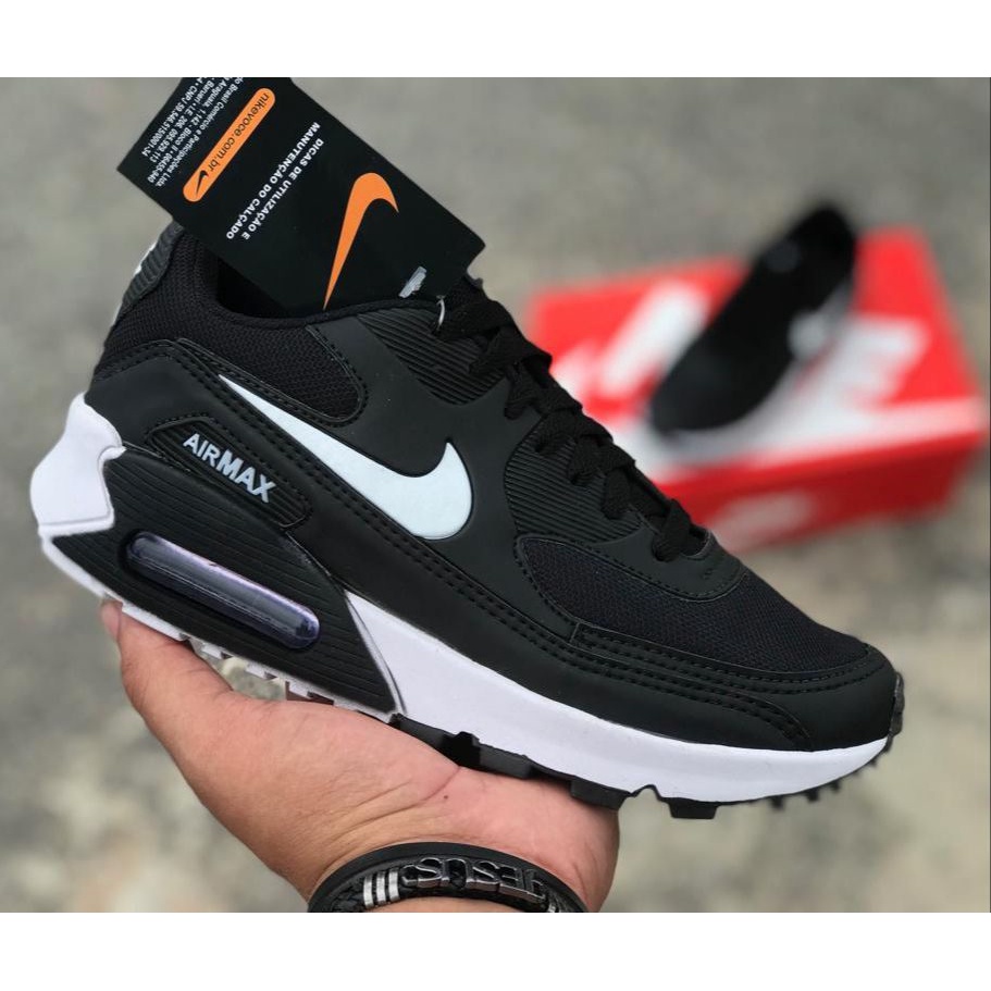 Air max 90 feminino branco best sale e preto