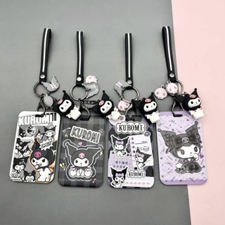 Porta-Cartões Kuromi Com Pingente De Desenho Animado Boneca Anime Para Campus , Passes De Trabalho E De Ônibus Capa Protetora Cartão Rígido