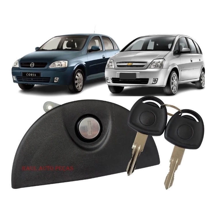 Maçaneta Puxador com Cilindro e Chave do Porta Mala Chevrolet Corsa Hatch G2 modelos de 2002 até 2012