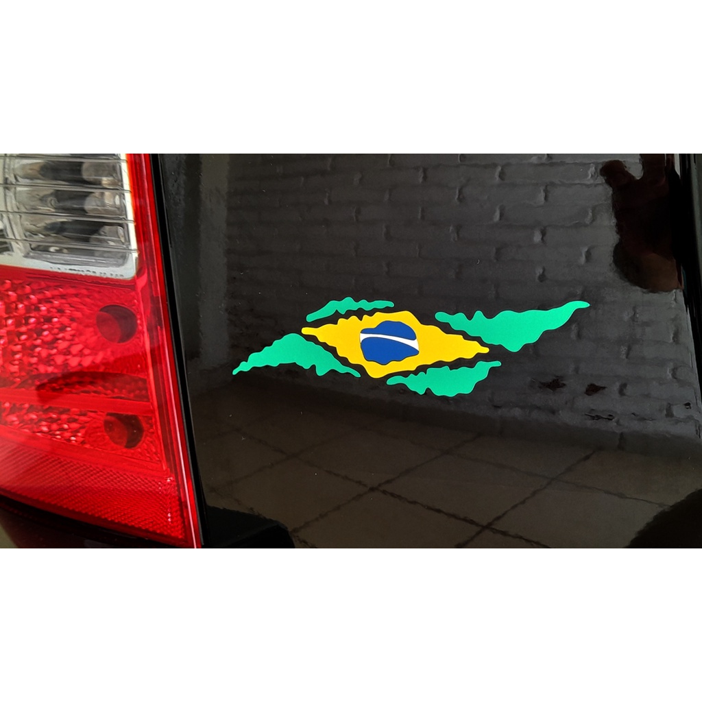 Adesivo vinil Sticker Bandeira do Brasil estilizada | Shopee Brasil