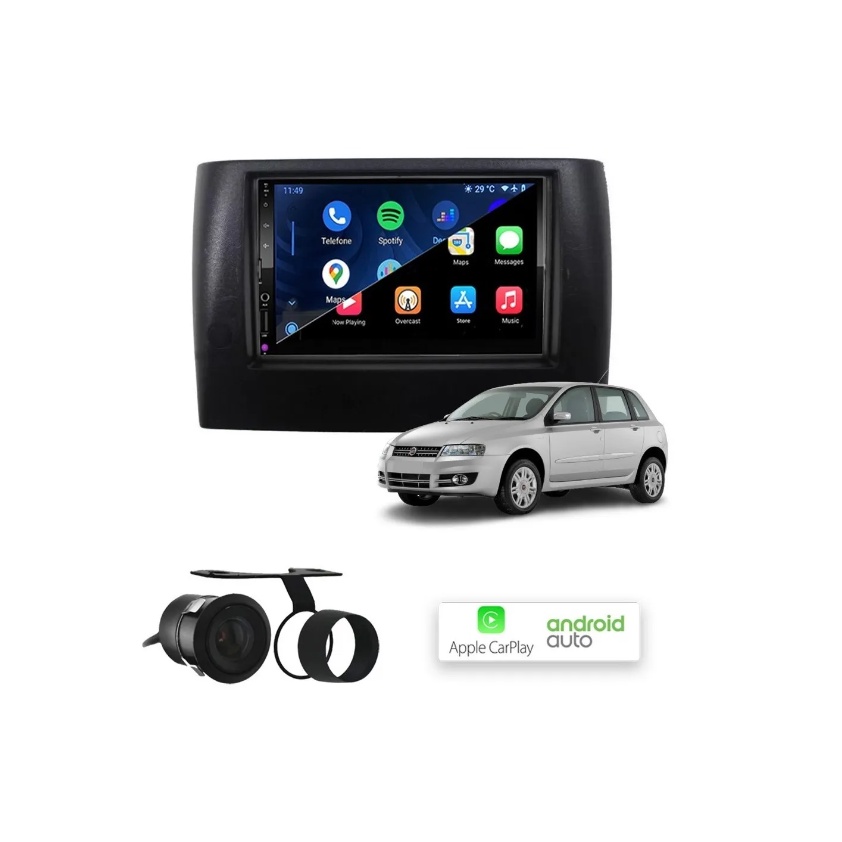 Central Multimídia Mp10 Carplay E Android Auto Fiat Stilo