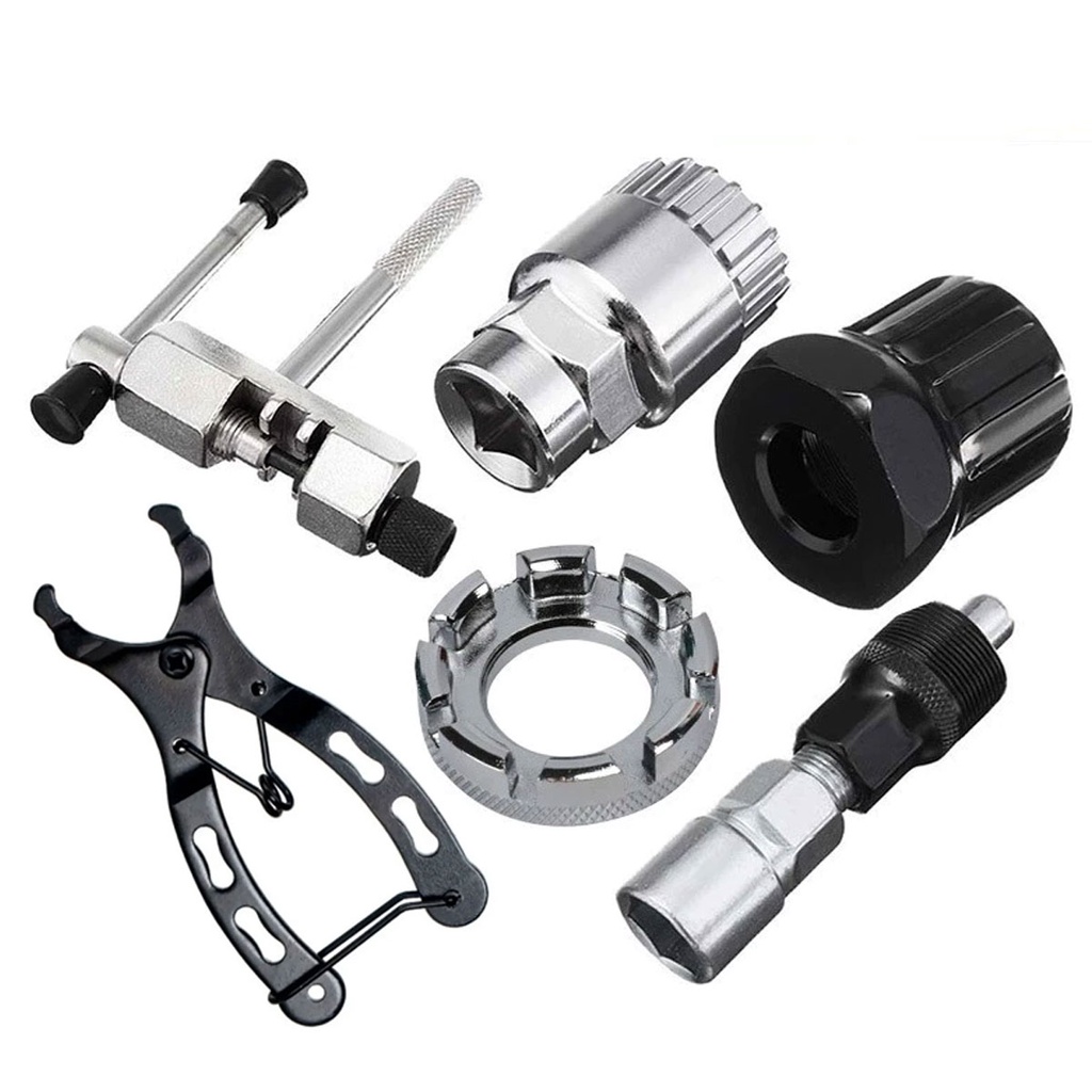 Kit De Reparação Ferramentas Extrator Catraca Corrente Para Bicicleta + Chave De Raio + Mini Alicate De Corrente