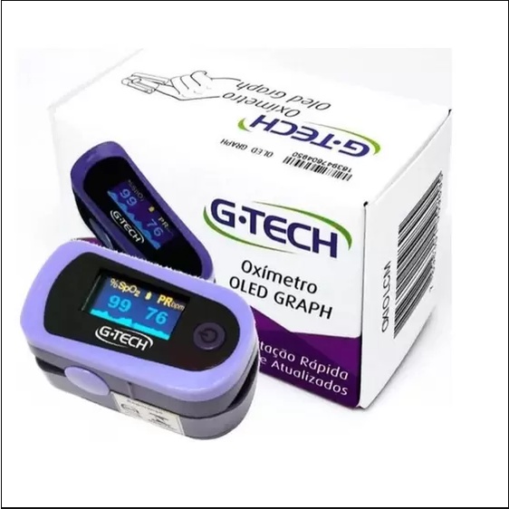 Oxímetro de Pulso Oled Graph G-tech Novo Original Com Selo Anvisa Inmetro