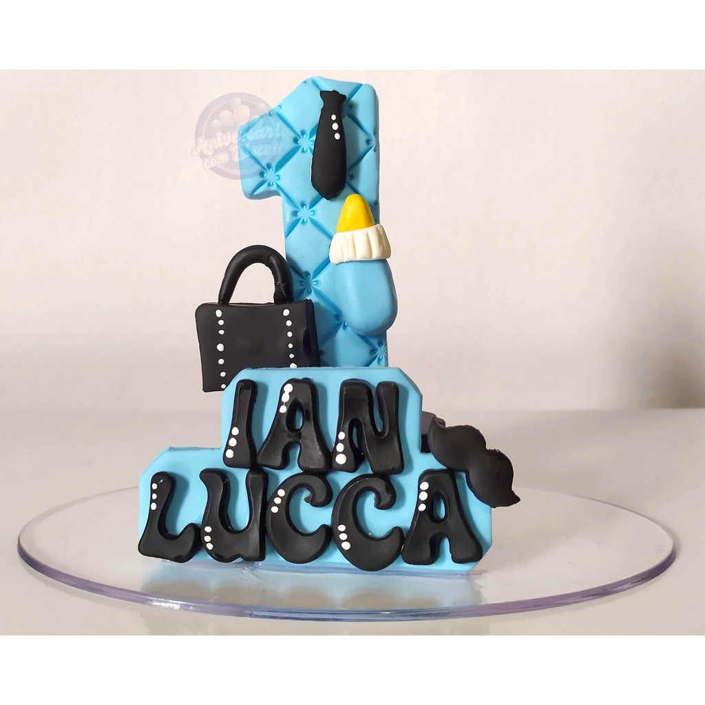 Vela Personalizada de Biscuit - Aniversário - Poderoso Chefinho