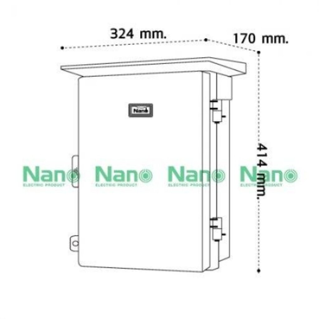 รูปสินค้า NANO Electric® NANO-103G ตู้กันน้ำพลาสติก มีหลังคา ฝาทึบ ขนาด 12.5x16x6.50 นิ้ว (324 x 414 x 170 mm) สีเทา
