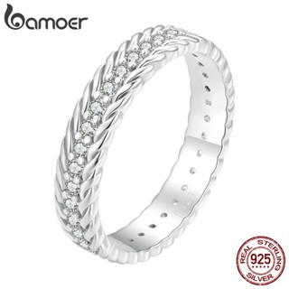 Bamoer 925 Silver Simple Ring Fashion Jewellery Adequado Para Meninas Femininas