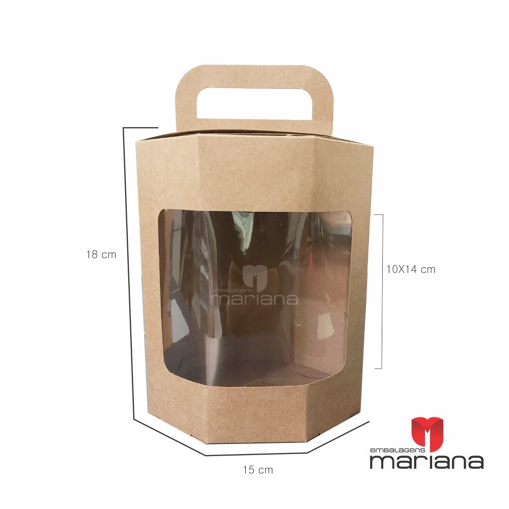 Caixa Panetone Com Visor - 10 unidades em Oferta na Shopee