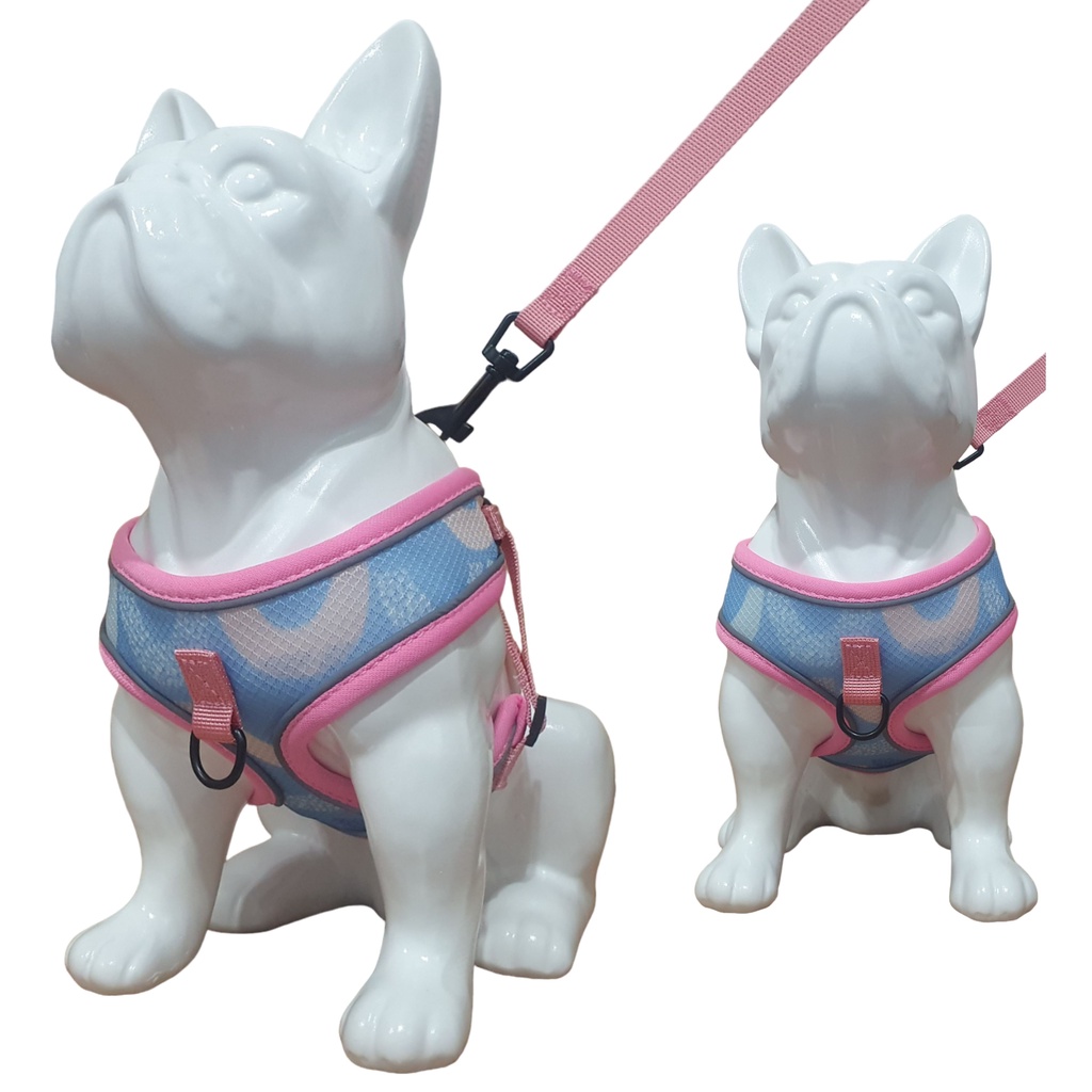 Peitoral coleira para cachorro com guia para pet pequenos e médios colete confortável