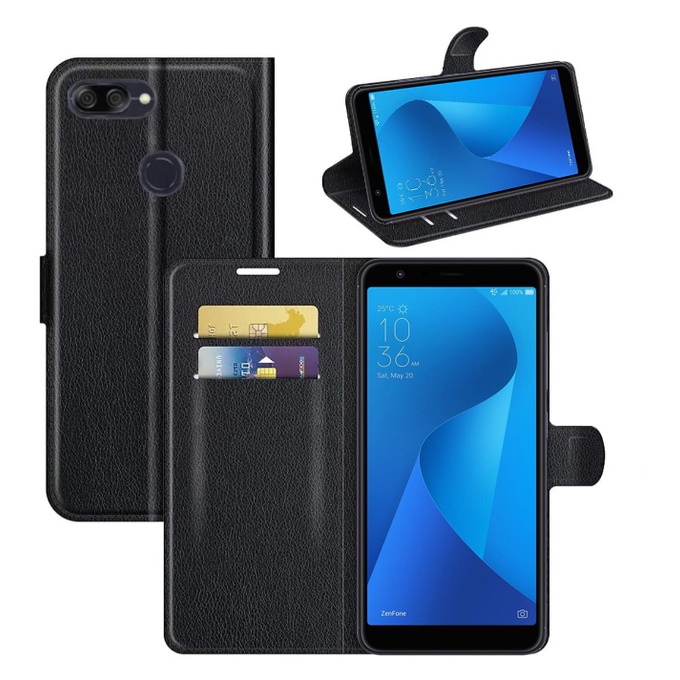 Capa para Asus ZenFone Max Plus (M1) ZB570TL 5.7 Pol Carteira Flip Capinha Cover Case Película Vidro Temperado