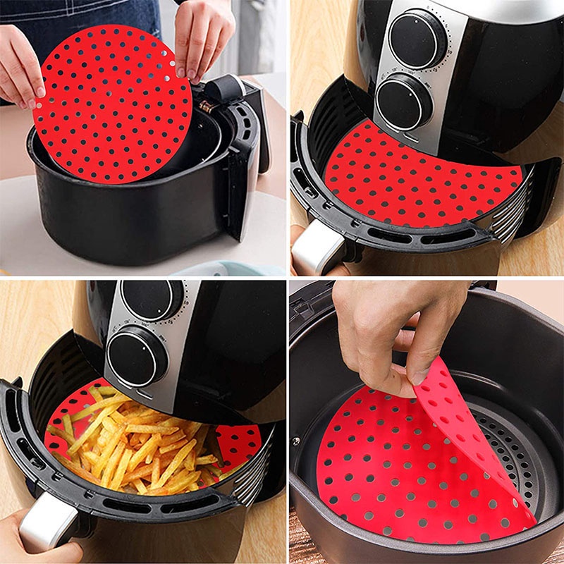 Tapete Esteira Culinaria de Silicone Antiaderente Para Fritadeira elétrica Air Fryer Redondo e Quadrado