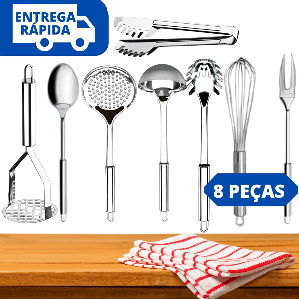 Kit Utens Lios De Cozinha Pe As A O Inox Kit Talheres Com